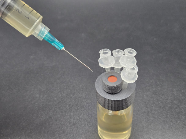 Self-healing plug for sampling